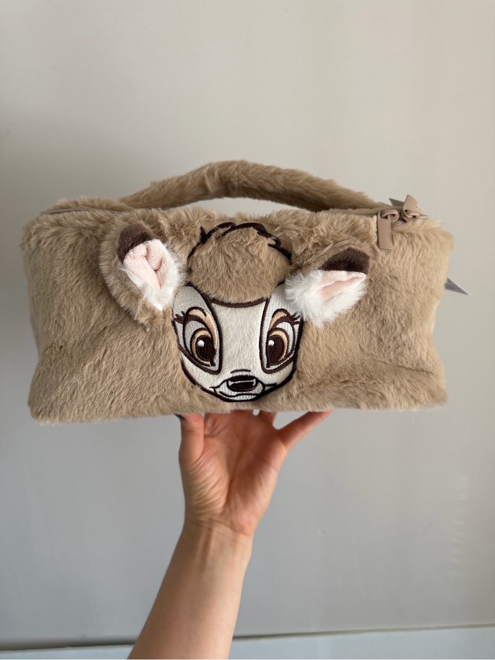 🆕 Disney Bambi Faux Fur Box Cosmetic Bag / Lunch Box